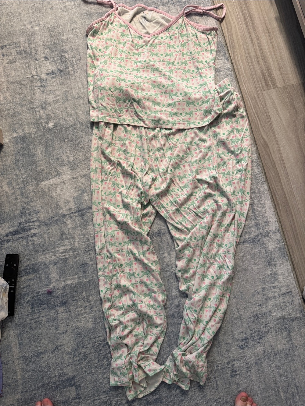 Roller Rabbit Pink & Green Floral Sleeveless Pajama Set